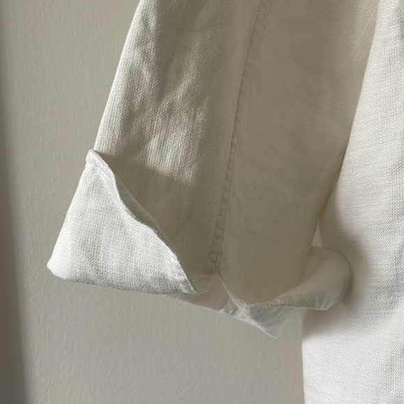 Linda Allard Ellen Tracy Unstructured White Linen Blazer - Picture 9 of 9